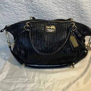 Coach Madison Pleated Black Leather Women's Satchel